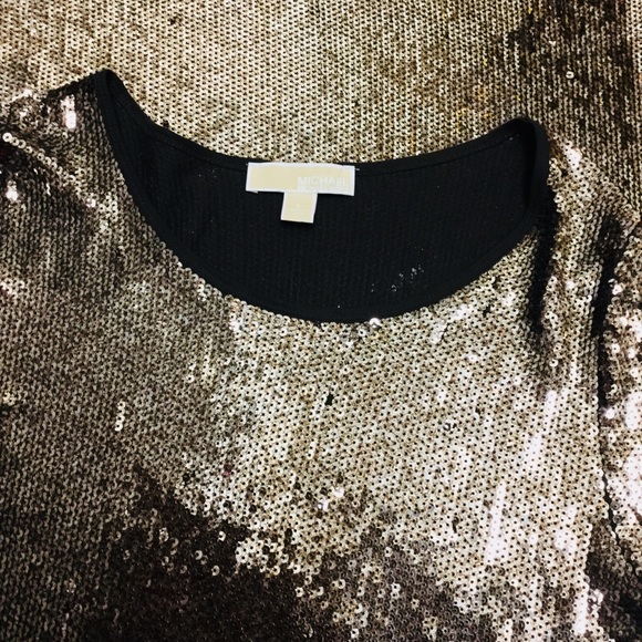 MICHAEL KORS Short-Sleeve Diagonal Sequined Dress - Picture 5 of 5